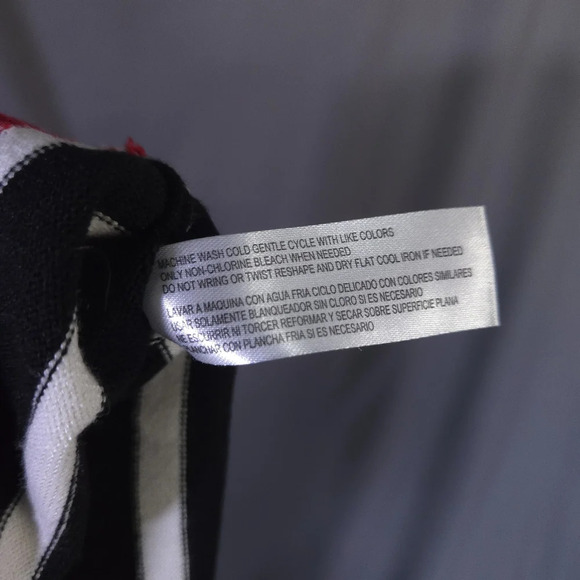 Debbie Morgan Cardigan Stripes Gold Button Size Medium Preppy Office Coastal - Picture 8 of 8